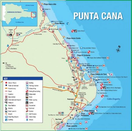 Карти Домінікани карти готелів, пам'яток, курортів