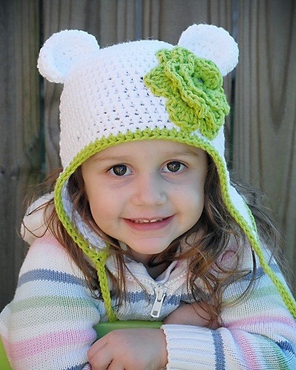 Детска шапка плетене на една кука схема и описание на шапки с уши за деца  със