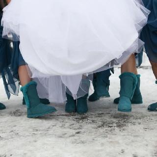 сватбени обувки през зимата, беше топло и красиви