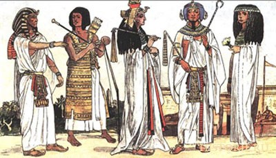 Egiptul Antic - Îmbrăcăminte pentru femei, barbateasca