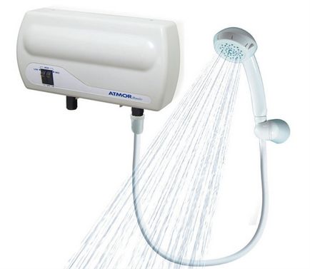 Hordozható elektromos átfolyós vízmelegítő a zuhany - felülvizsgálata  berendezések, teljesítmény számítás