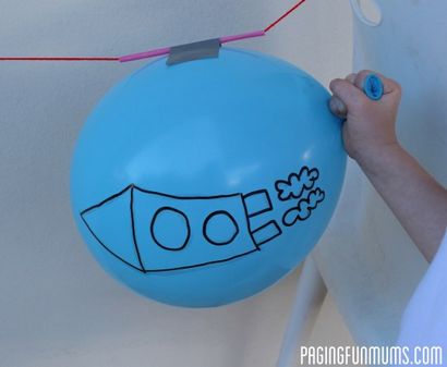 Ballon Rocket ... facile - FUN expérience scientifique pour les enfants (expérience) Rocket ballon ... facile - FUN expérience scientifique pour les enfants