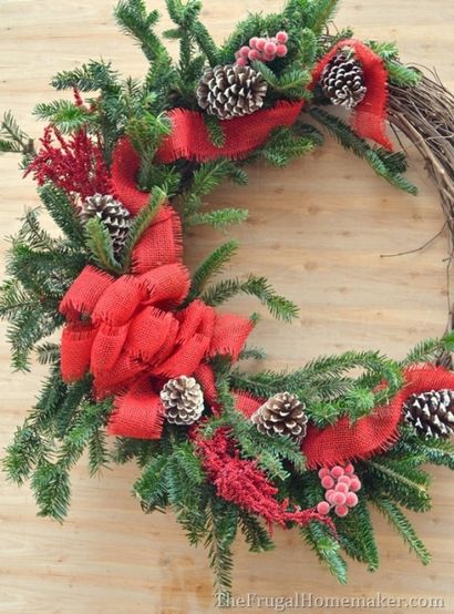 Grapevine Noël - couronne à feuilles persistantes (faite avec des boutures d'arbres libres!) - Le Frugal Homemaker (feuillage persistant) Grapevine Noël - couronne à feuilles persistantes (faite avec des boutures d'arbres libres!) - Le Frugal Homemaker