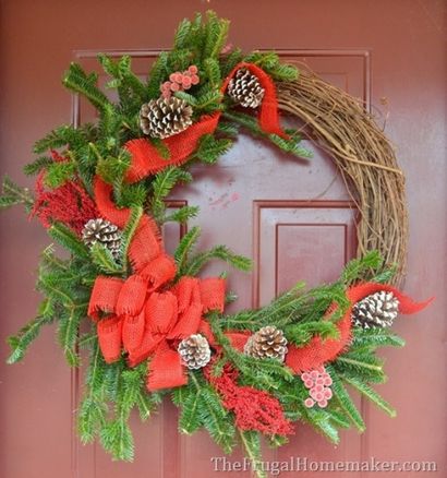 Grapevine Noël - couronne à feuilles persistantes (faite avec des boutures d'arbres libres!) - Le Frugal Homemaker (arbres de vigne comment faire) Grapevine Noël - couronne à feuilles persistantes (faite avec des boutures d'arbres libres!) - Le Frugal Homemaker