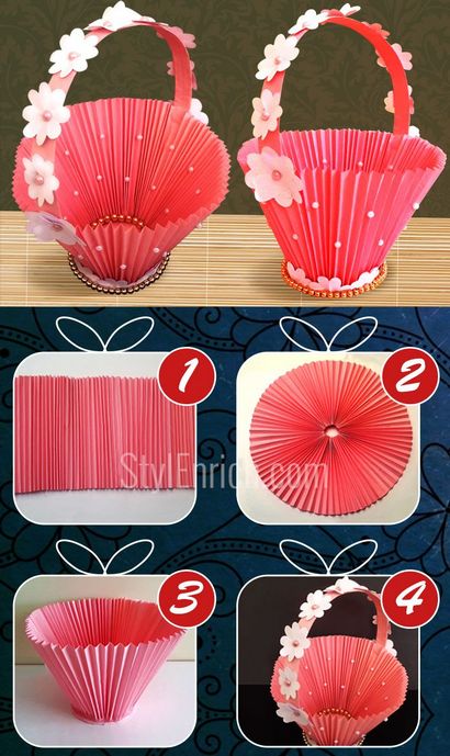 DIY corbeille à papier Comment faire pour Accordéon facile Panier Chocolats (Les métiers de papier) Papier de bricolage panier Comment facilites panier Accordéon Chocolates