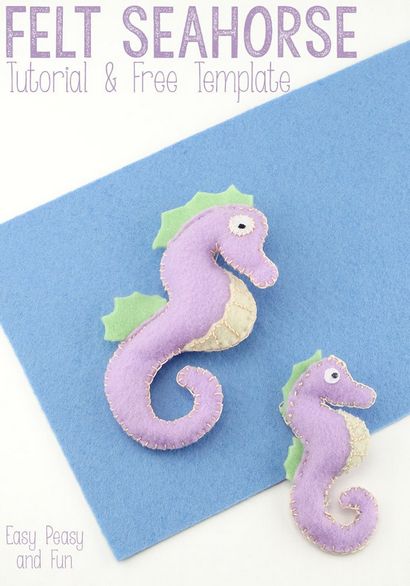 Felt Tutorial Seahorse Avec un modèle - Easy Peasy et Fun (modèle) Felt Tutorial Seahorse Avec un modèle - Easy Peasy et Fun