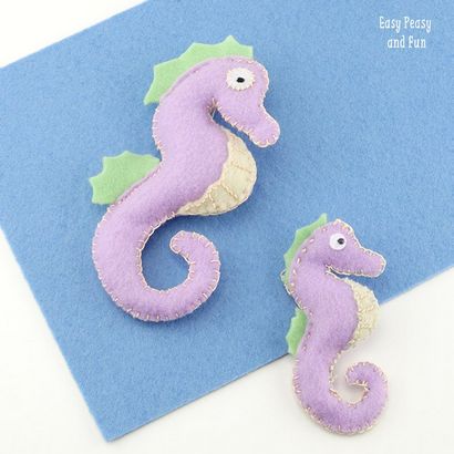 Felt Tutorial Seahorse Avec un modèle - Easy Peasy et Fun (modèle) Felt Tutorial Seahorse Avec un modèle - Easy Peasy et Fun