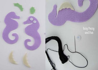 Felt Tutorial Seahorse Avec un modèle - Easy Peasy et Fun (modèle) Felt Tutorial Seahorse Avec un modèle - Easy Peasy et Fun
