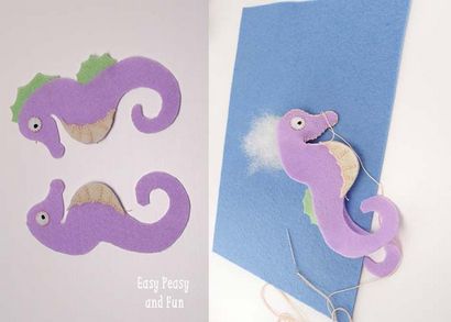 Felt Seahorse tutoriel avec un modèle - Easy Peasy et Fun (Seahorse) Felt Tutorial Seahorse Avec un modèle - Easy Peasy et Fun