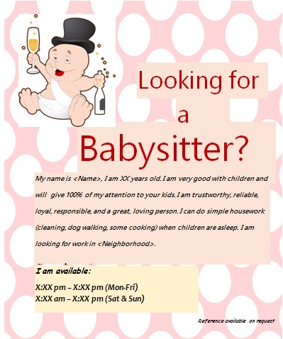Gratuit Baby-sitting Circulaires Idées uniques, des modèles magnifiques et des échantillons (comment faire un dépliant de baby-sitting) Gratuit Baby-sitting Circulaires Idées uniques, des modèles magnifiques et des échantillons