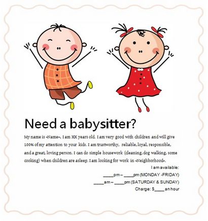 Gratuit Baby-sitting Circulaires Idées uniques, modèles magnifiques et des échantillons (idées) Gratuit Baby-sitting Circulaires Idées uniques, des modèles magnifiques et des échantillons