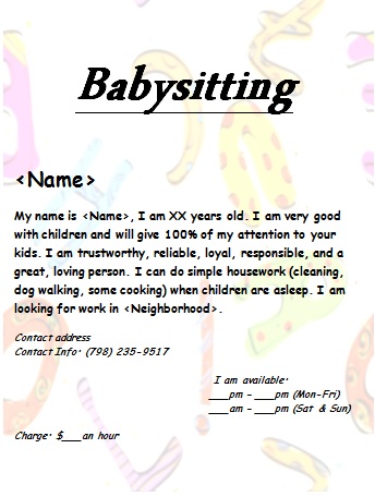 Gratuit Baby-sitting Circulaires Idées uniques, des modèles magnifiques et des échantillons (unique) Gratuit Baby-sitting Circulaires Idées uniques, des modèles magnifiques et des échantillons