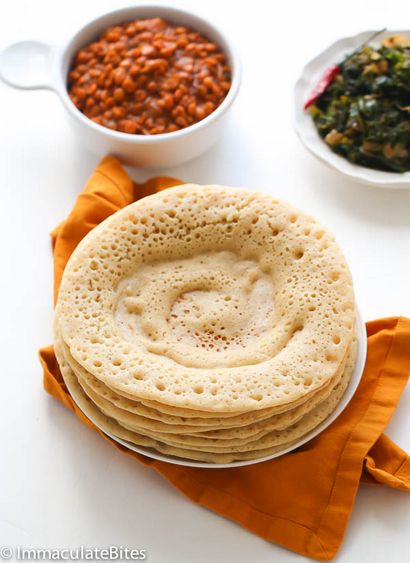 Injera - Bouchées Immaculée (authentique __gVirt_NP_NN_NNPS<__ injera éthiopien) Injera - Bouchées Immaculée