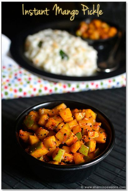 Mango Pickle instantanée Recette - Maangai Oorugai Recette - Sharmis Passions (recette) Mango Pickle instantanée Recette - Maangai Oorugai Recette - Sharmis Passions
