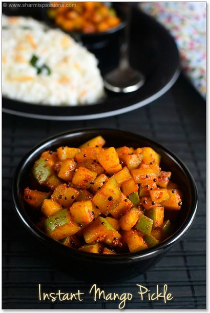 Mango Pickle instantanée Recette - Maangai Oorugai Recette - Sharmis Passions (oorugai) Mango Pickle instantanée Recette - Maangai Oorugai Recette - Sharmis Passions
