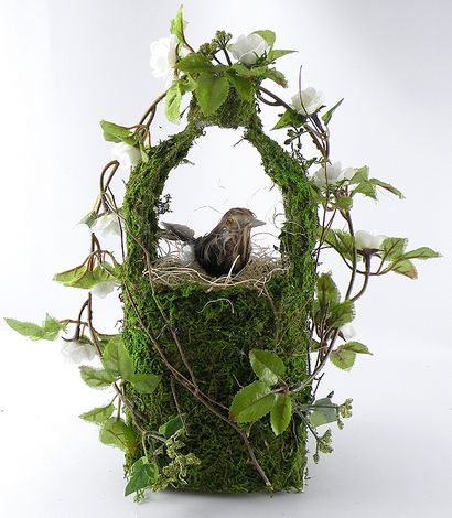 Moss panier couvert - Gina Tepper (comment faire des paniers couverts de mousse) Moss panier Covered - Gina Tepper