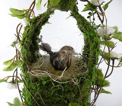 Moss panier couvert - Gina Tepper (comment faire des paniers couverts de mousse) Moss panier Covered - Gina Tepper