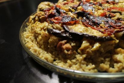 RECETTE Maklubah, arabe poulet à l'envers et repas de riz, vert Prophète (arabe) RECETTE Maklubah, arabe poulet à l'envers et repas du riz, Green Prophet