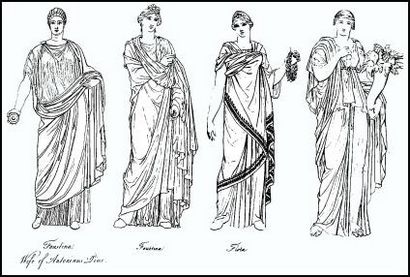 Histoire Costume romain, Femmes romaines - Coupes de cheveux et vêtu, Stola (roman) Histoire romaine Costume, Femmes romaines - Coupes de cheveux et robe, Le Stola