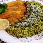 Sabzi Polow Mahi (Rice Herb au poisson), le pot persan (mahi) Sabzi Polow Mahi (Rice Herb au poisson), le persan Pot