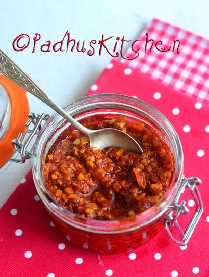 Schezwan Chutney recette maison Sauce Schezwan, Padhuskitchen (plat latéral pour idli dosa) Schezwan Chutney recette maison Sauce Schezwan, Padhuskitchen