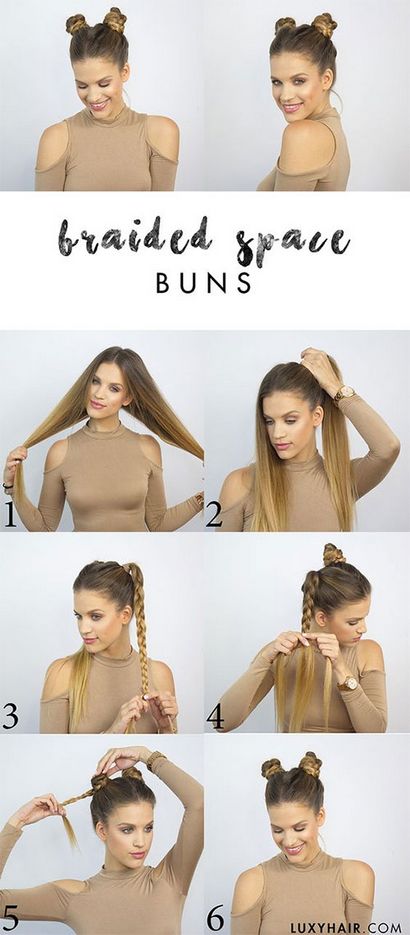Espace Buns Hacks, Comment faire Double Bun, tutoriels (noeuds haut) Espace Buns Hacks, comment faire Double Bun, Tutoriels