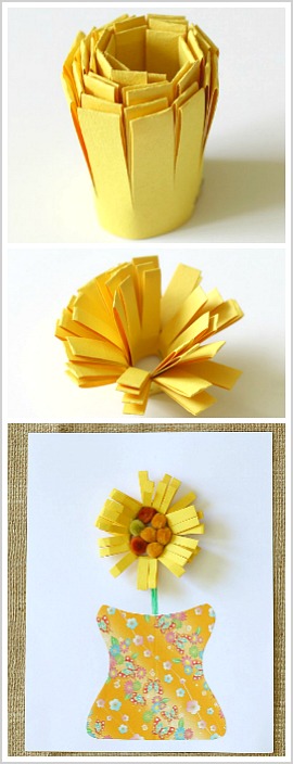 Papier unique Vase et fleurs Artisanat pour les enfants - Buggy et Buddy (comment faire vase papier fleur) Vase papier unique et Artisanat Fleur pour les enfants - Buggy et Buddy