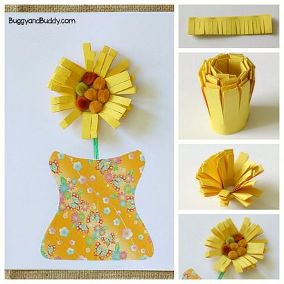 Vase papier unique et Artisanat Fleur pour les enfants - Buggy et Buddy (fleur) Vase papier unique et Artisanat Fleur pour les enfants - Buggy et Buddy