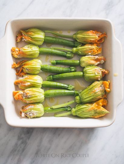 Fleurs de courgettes farcies au bacon Recette, ricotta, champignons (lard) Fleurs de courgettes farcies au bacon Recette, ricotta, champignons