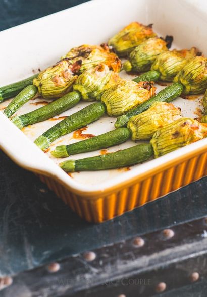 Fleurs de courgettes farcies au bacon Recette, ricotta, champignons (courgettes) Fleurs de courgettes farcies au bacon Recette, ricotta, champignons