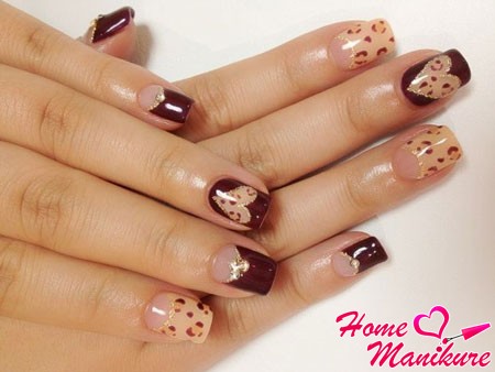 bordowy manicure paznokcie foto design lakier do paznokci beżowy manicure