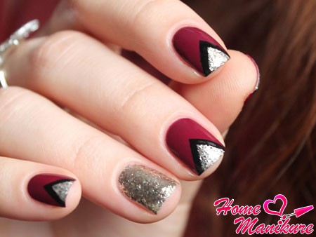 bordowy manicure paznokcie foto design lakier do paznokci beżowy manicure