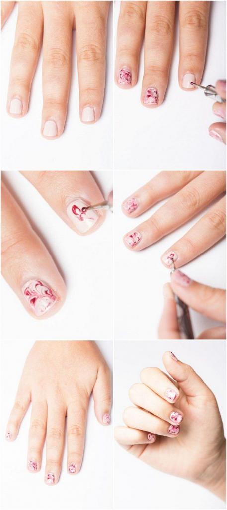 kwiaty manicure