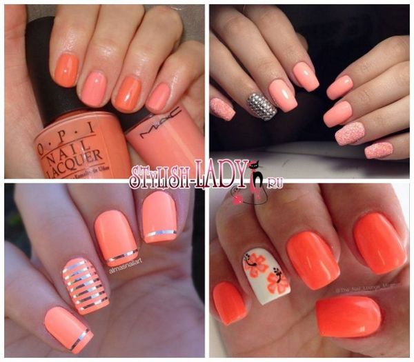 manicure koralowy koralowe zdjęcie do manicure