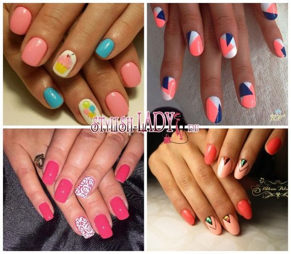 koralowe zdjęcie do manicure koralowe paznokcie