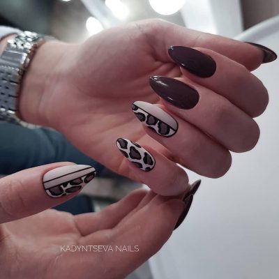 beżowo-brązowy manicure beżowo-brązowy manicure