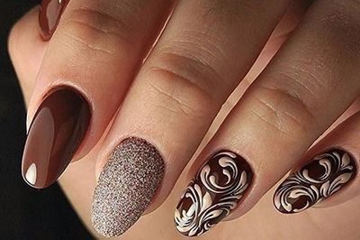 beżowo-brązowy manicure beżowy manicure