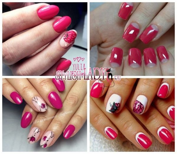 manicure malinowy manicure
