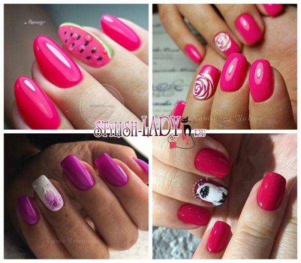 malinowy manicure manicure