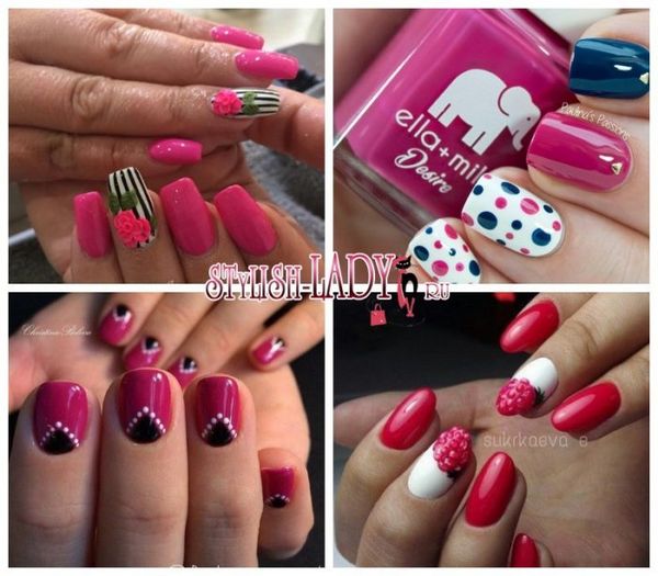 malinowy manicure manicure
