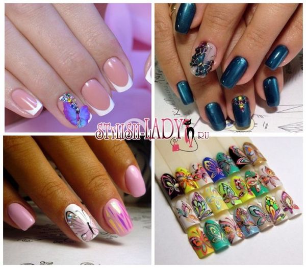 manicure z motylami na paznokciach manicure z motylami na paznokciach