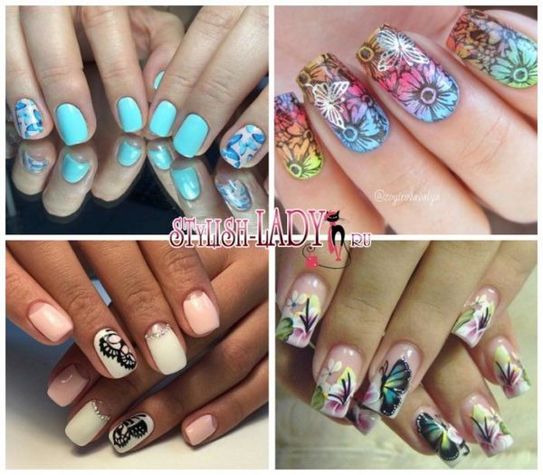 manicure z motylami na paznokciach manicure