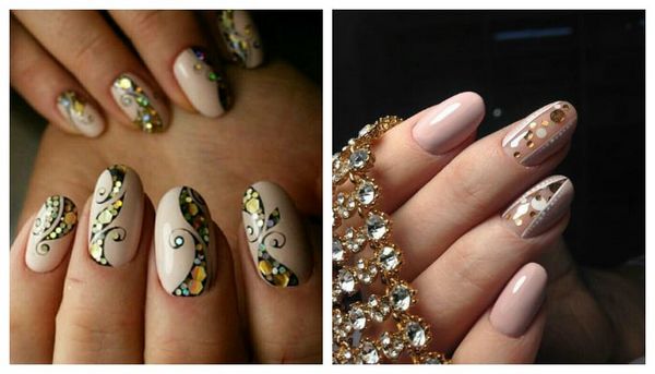 beżowy manicure beżowo-brązowy manicure