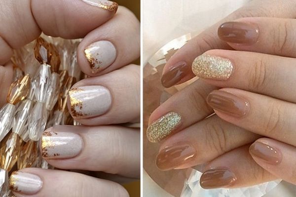 beżowo-brązowy manicure beżowo-brązowy manicure