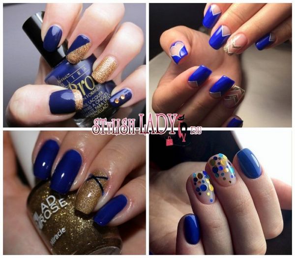 manicure złoty brokat manicure