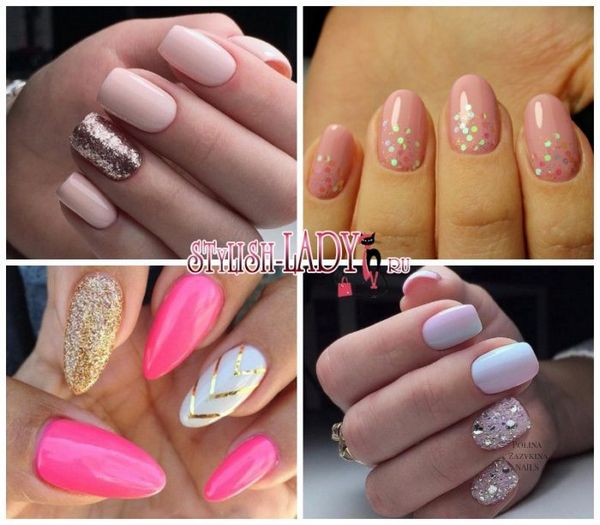 manicure manicure złoty brokat