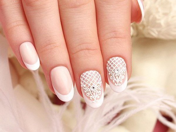 beżowy manicure beżowy manicure z białym