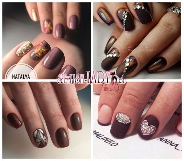 brązowy manicure brązowy manicure