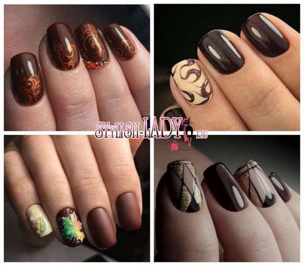 manicure brązowy manicure