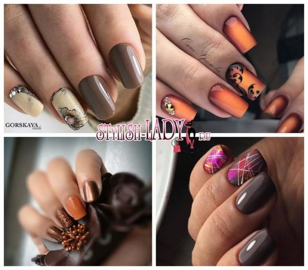 manicure brązowy manicure